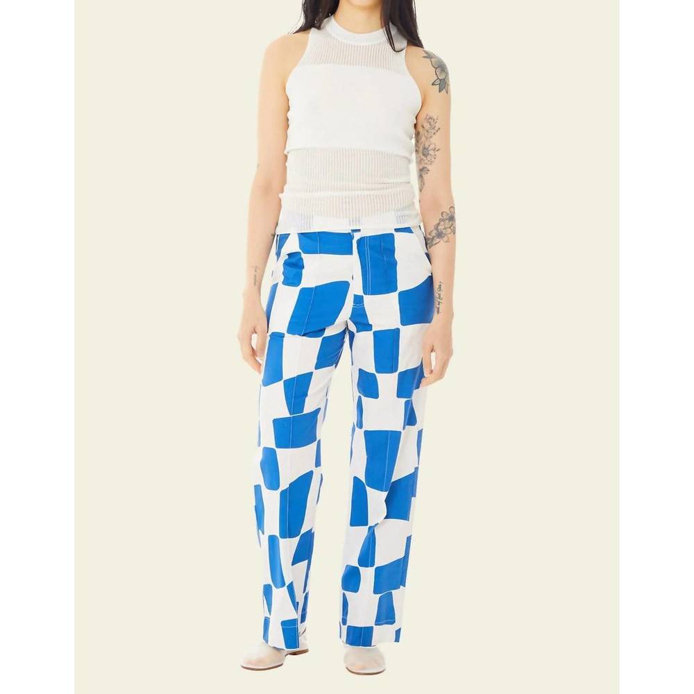 NEW FIND ME NOW kai check pant in cobalt